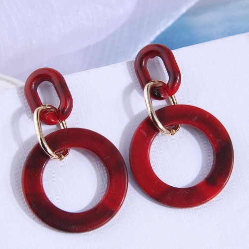 fashionOL concise circle temperament woman ear stud