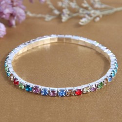 fashion concise row diamond woman elasticity personality bracelet