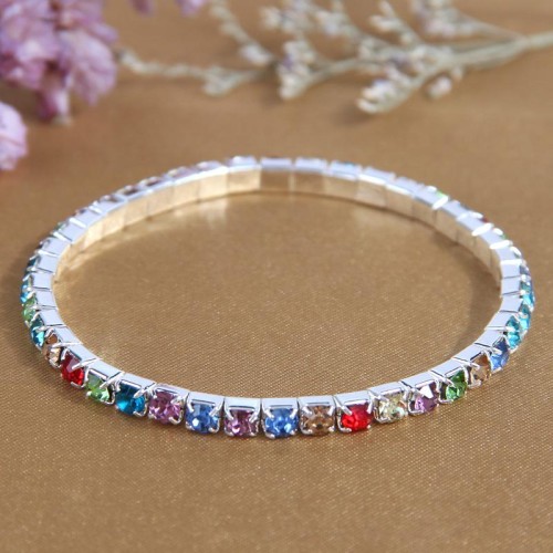 fashion concise row diamond woman elasticity personality bracelet