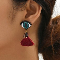 fashion conciseOL Metal eyes eyes tassel woman ear stud