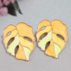 occidental style fashion Metal color branches and leaves temperament lady ear ..