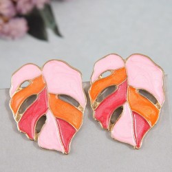 occidental style fashion Metal color branches and leaves temperament lady ear ..