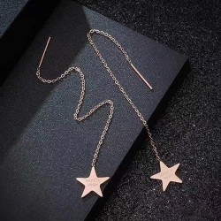 fashion sweet concise lucky Star titanium steel personality woman earring