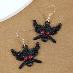 fashion concise black skull temperament earrings