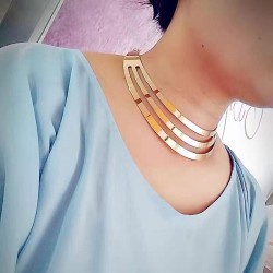 occidental style fashion gold fashion surface wind Collar