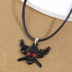 fashion concise black skull temperament necklace