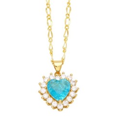 occidental style fashion brief love necklaceins samll high embed zircon heart-..