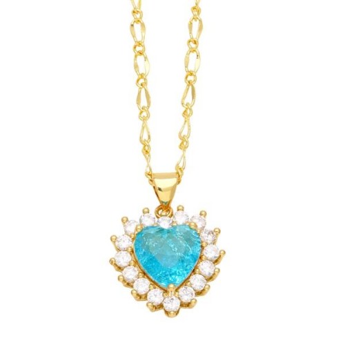 occidental style fashion brief love necklaceins samll high embed zircon heart-shaped pendant clavicle chainnkn