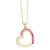 occidental style fashion brief hollow love necklace woman  embed color zircon Peach heart clavicle chainnkn
