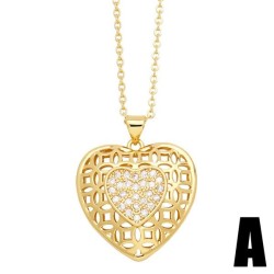 samll hollow love necklace womanins brief all-Purpose heart-shaped pendant cla..