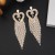 occidental style tassel earrings diamond color long style heart-shaped earring fashion brilliant fully-jewelle