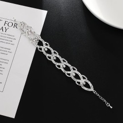  occidental style flash diamond claw chain width bracelet Rhinestone stage bra..
