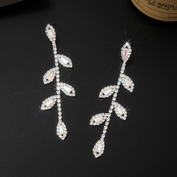 white Rhinestone zircon earrings eyes claw chain brilliant EarringE