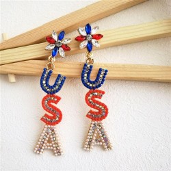  day day creative Alloy embed beads earring WordU personality brief