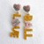 summer creative love Alloy embed beads earrings Word spliceOUE fashion personality