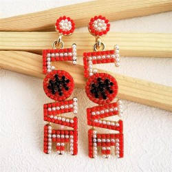 occidental style personality exaggerating creative Alloy beads earrings Word s..