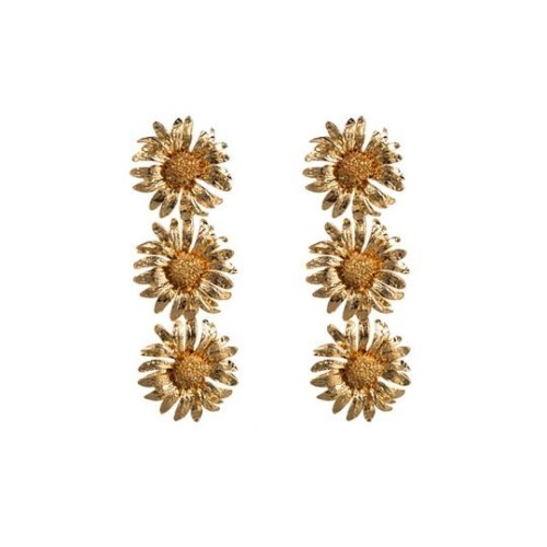 occidental style personality day flowers earrings woman exaggerating multilayer Metal Earring daisy