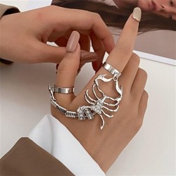 occidental style chain ringins samll punk exaggerating opening ring woman