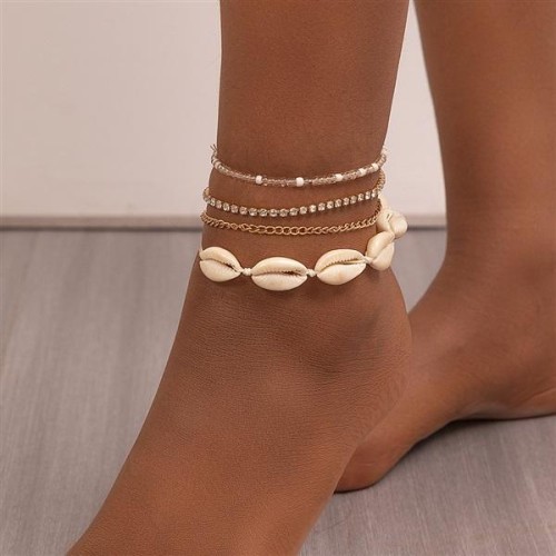 F occidental style woman Shells Anklet Bohemia beads Anklet multilayer woman foot