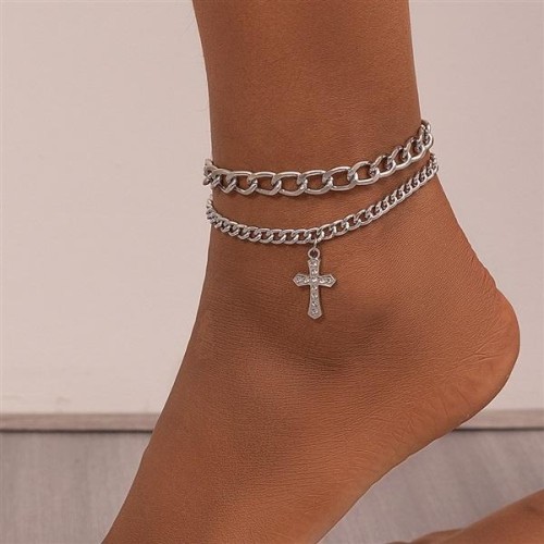 F occidental style woman Ankletins Double layer exaggerating retro wind brief Double layer foot