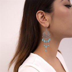 E occidental style fashion earrings retro earrings carving turquoise ear stud ..