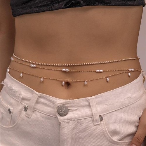 D occidental style Pearl chain woman brief Shells chain creative Countryside beads beads chain woman