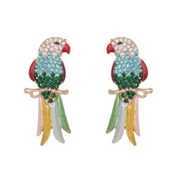  occidental style retro fully-jewelled color lovely animal samll lady earrings..