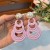 occidental style fashion geometry Pearl earrings woman  creative long style brief pure color exaggerating