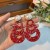 occidental style fashion geometry Pearl earrings woman  creative long style brief pure color exaggerating