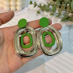 Japan and Koreains wind brief fashion geometry Round earrings woman  samll per..