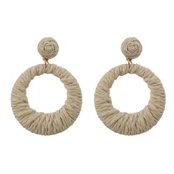 summer earrings occidental style Earring woman Round weave exaggerating Bohemi..