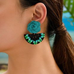 brief trend spring summer geometry flowers butterfly earrings woman ins person..