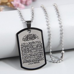 fashion concise stainless steel black personality man necklace