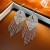 fashion wind diamond tassel silver earrings occidental style personality exa