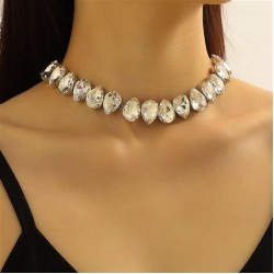 color diamond drop geometry necklace fashion temperament high clavicle chain p..