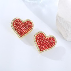 occidental style luxurious embed Zirconium love ear stud personality creative ..