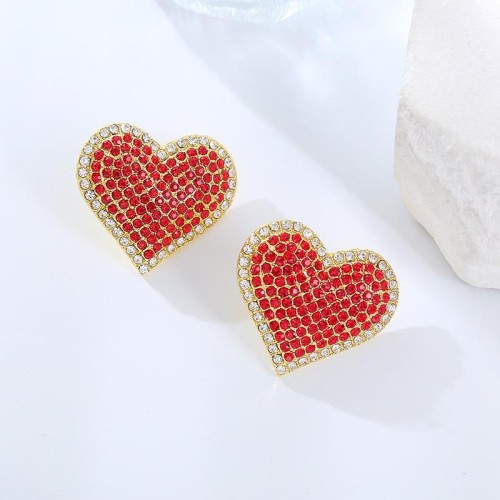 occidental style luxurious embed Zirconium love ear stud personality creative earrings Earring