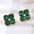 occidental style retro Earring flash diamond Rhinestone splice ear stud high personality geometry square earrin