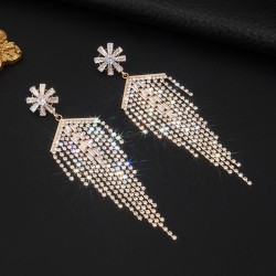 fashion zircon Rhinestone snowflake earrings Street Snap personality fully-jew..