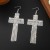  occidental style fashion Earring fashion Rhinestone cross earrings high quality tassel claw chain earringE