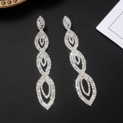 occidental style Rhinestone long style eyes earrings female exaggerating claw ..
