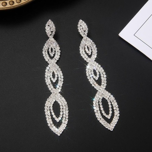 occidental style Rhinestone long style eyes earrings female exaggerating claw chain stage temperament EarringE