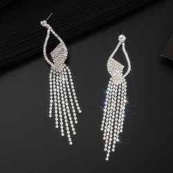  fashion woman Rhinestone Earring brief long style flash diamond tassel claw c..