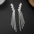 occidental style fashion Metal long style tassel earrings zircon Rhinestone claw chain Earring  windE