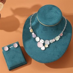 occidental style sequin splice exaggerating necklace ear stud set woman samll ..