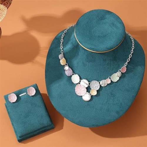 occidental style sequin splice exaggerating necklace ear stud set woman samll high summer