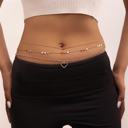 D occidental style love pendant heart-shaped tassel sequin Metal chain chain woman fashion