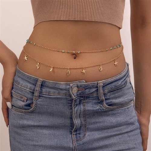 D occidental style starfish Shells tassel Metal chain chain woman summer fashion brief