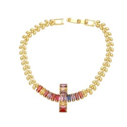 occidental style fashion personality embed color zircon cross bracelet tempera..