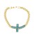 occidental style fashion personality embed color zircon cross bracelet temperament bracelet womanbrc
